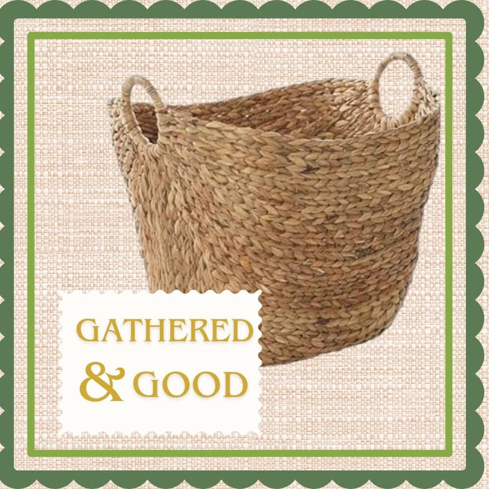 Large woven seagrass basket with handles